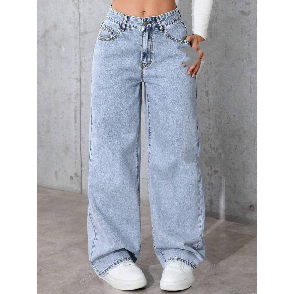 Jean Taille Haute Droit Style Tendance