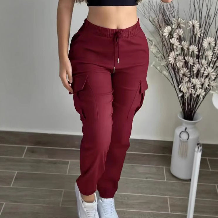 Pantalon Cargo Femme à Cordon