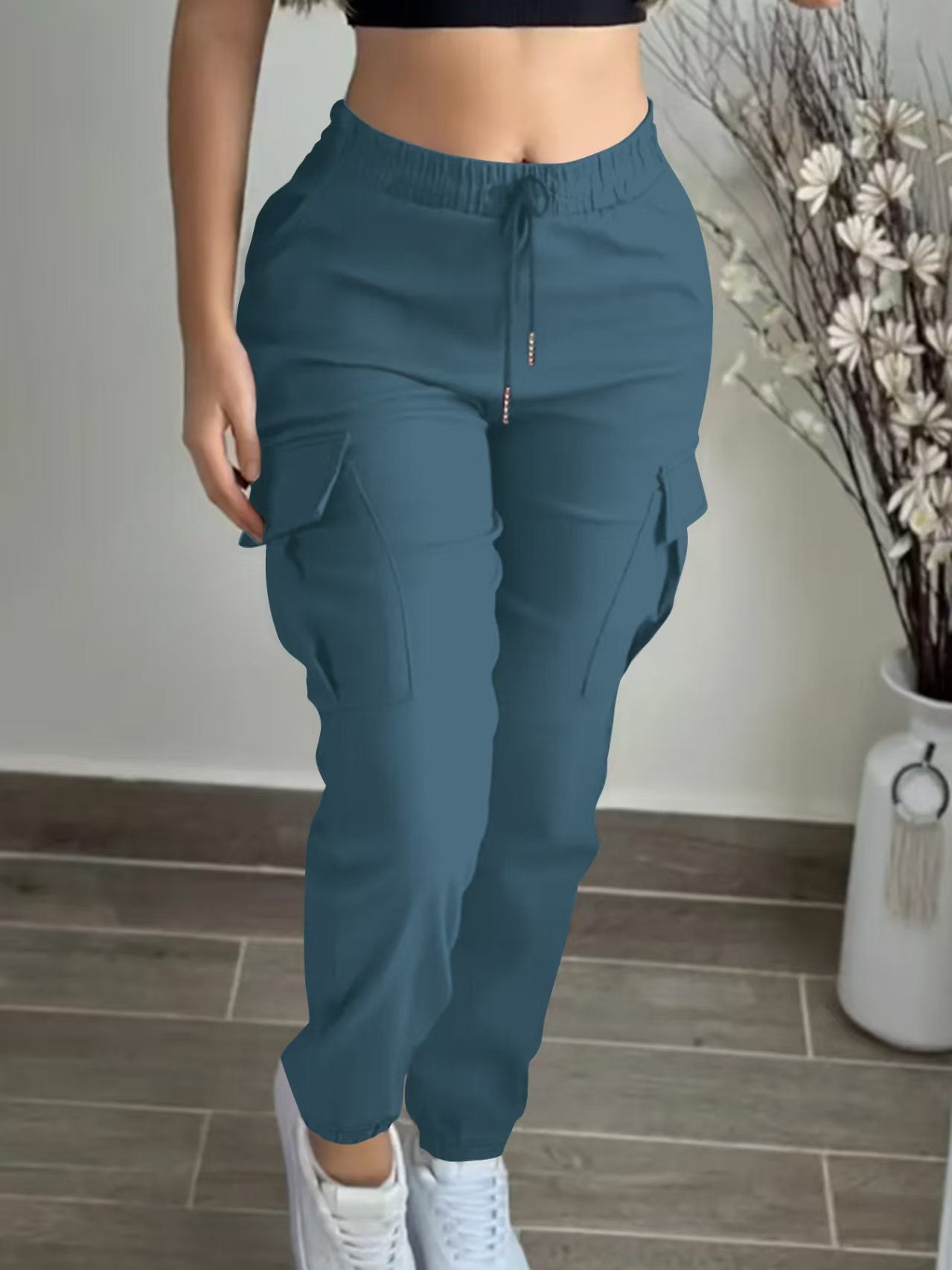 Pantalon Cargo Femme à Cordon