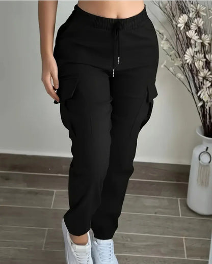 Pantalon Cargo Femme à Cordon