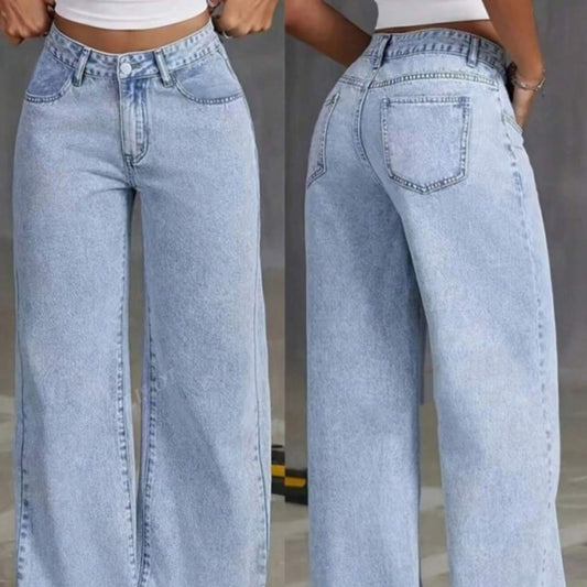 Jean Taille Haute Droit Style Tendance