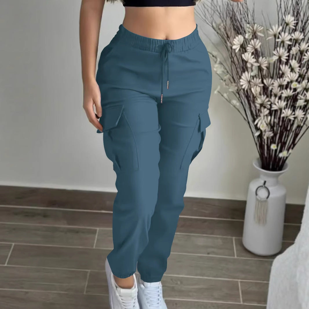 Pantalon Cargo Femme à Cordon