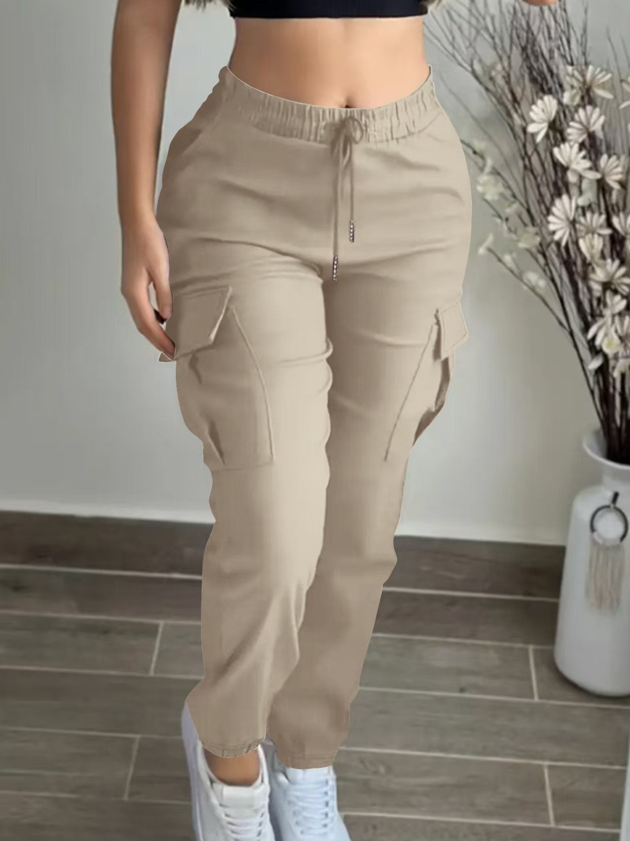 Pantalon Cargo Femme à Cordon