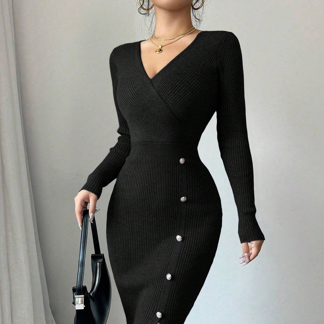 Robe moulante mi-longue à taille cintrée